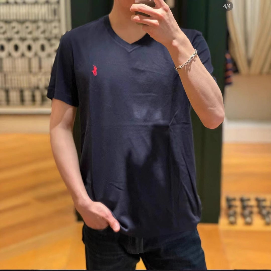 Ralph Lauren T Shirts Embroidered V-Neck Top shirt