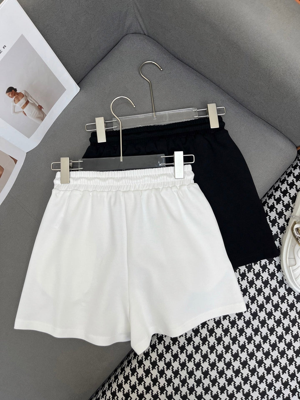 COTTON SHORTS WITH SIGNATURE EMBROIDERYmen's pants
