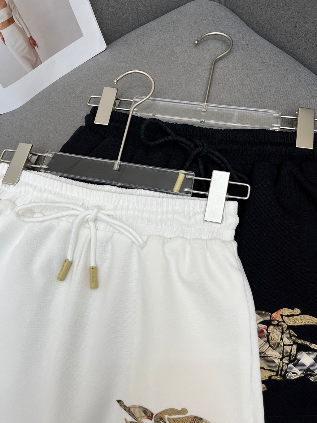 COTTON SHORTS WITH SIGNATURE EMBROIDERYmen's pants