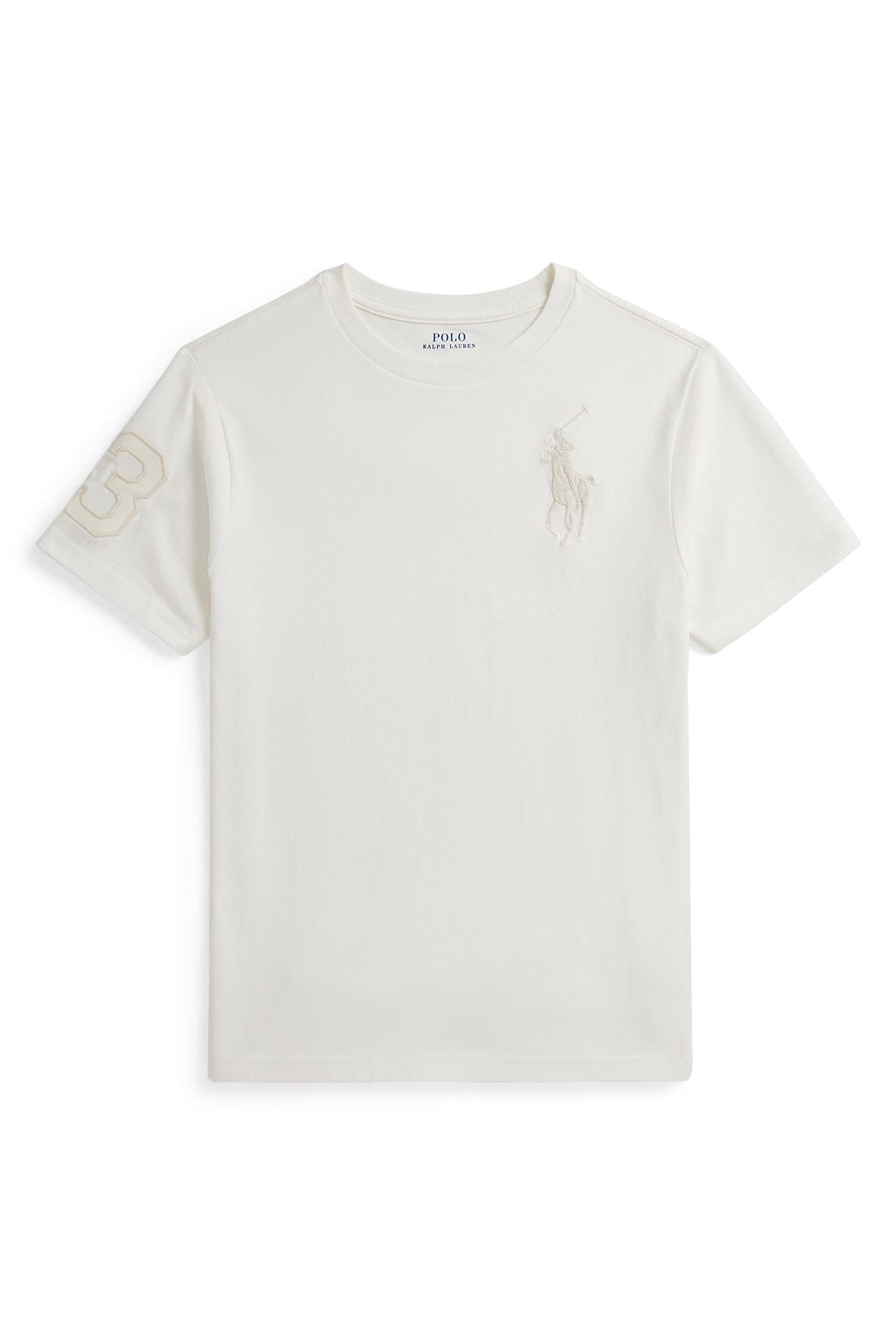 Polo Ralph Lauren Boys Large Pony Off-White Crewneck T-Shirt Men’s shirt