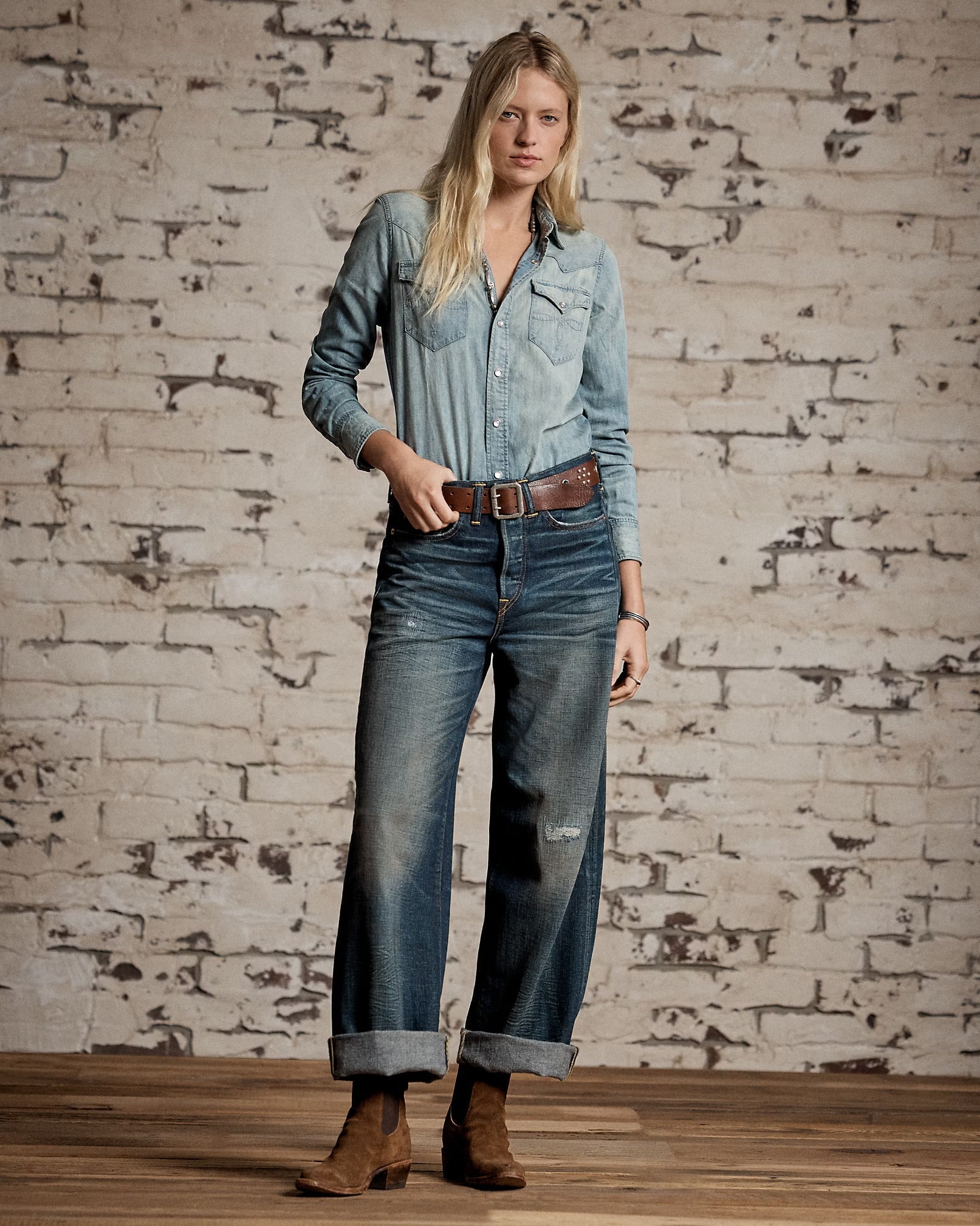 Double RL - Vintage Wide Fit Distressed Kenley Jean - Kenley Washmen's pants