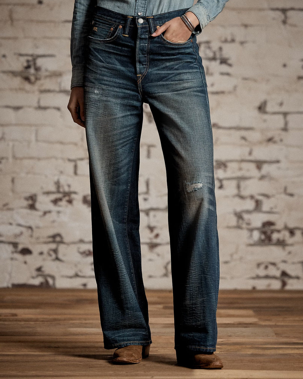 Double RL - Vintage Wide Fit Distressed Kenley Jean - Kenley Washmen's pants