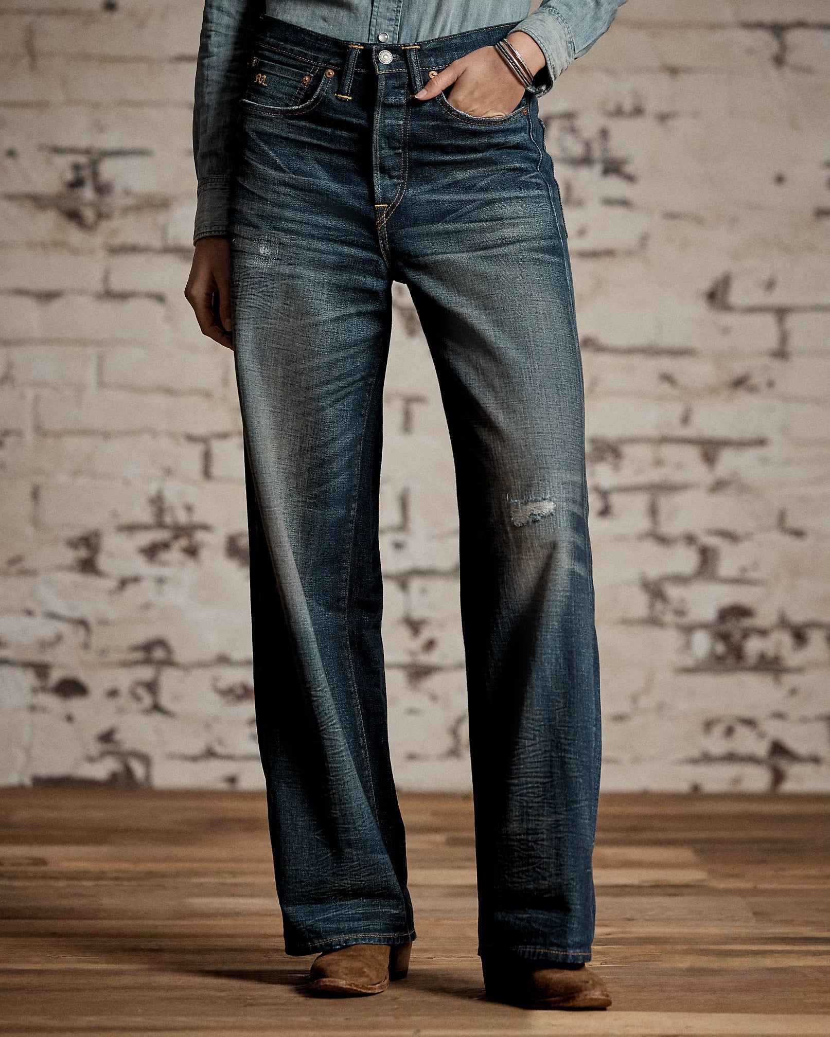Double RL - Vintage Wide Fit Distressed Kenley Jean - Kenley Washmen's pants