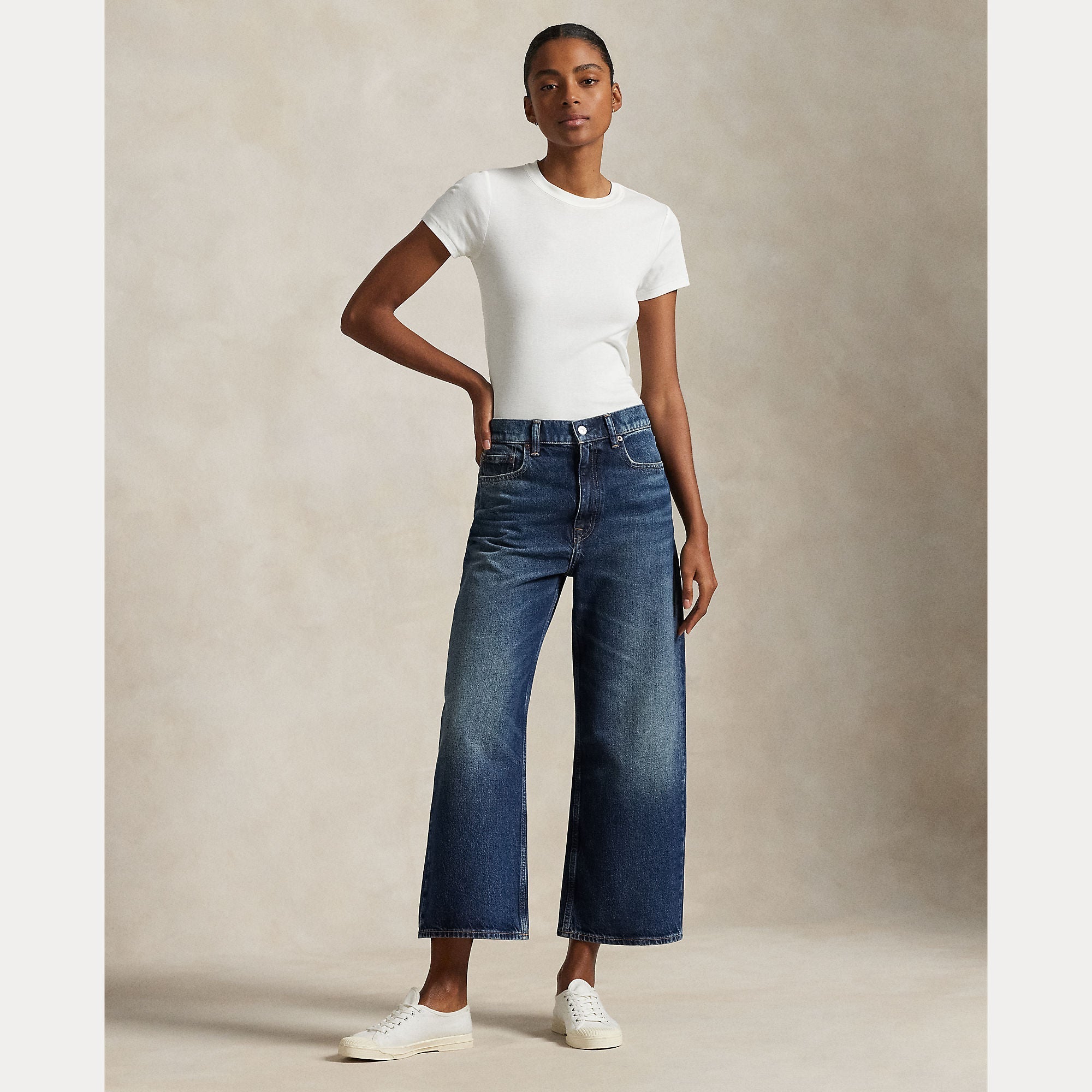 Polo Ralph Lauren - High Rise Wide Leg Crop Jeanmen's pants